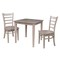 International Concepts Square 30X30 Dining Table with 2 Emily Chairs, Washed Gray Taupe, 30 in W, 30 in L, 30 in H, Wood K09-3030-C617-2 - alternate 1